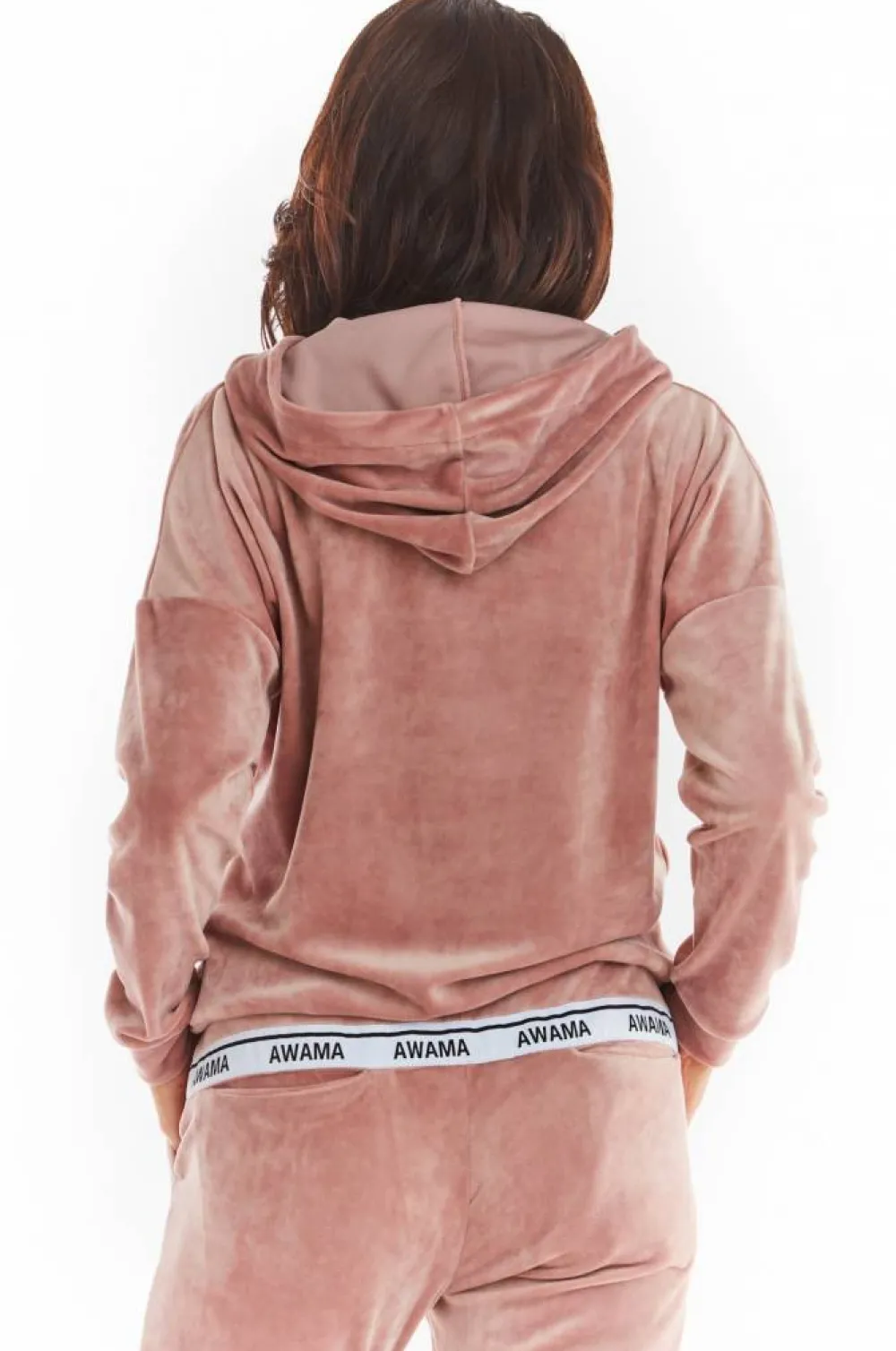 Outlet Ciepła buza z weuru - różowa Odzież Casualowa|Bluzy