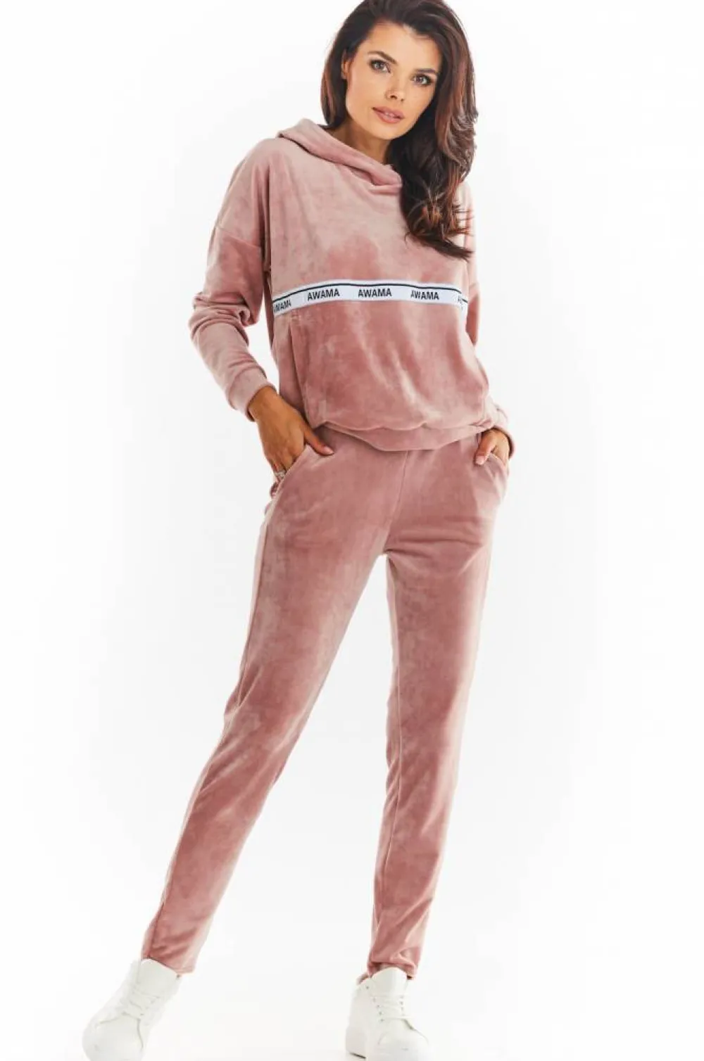 Outlet Ciepła buza z weuru - różowa Odzież Casualowa|Bluzy