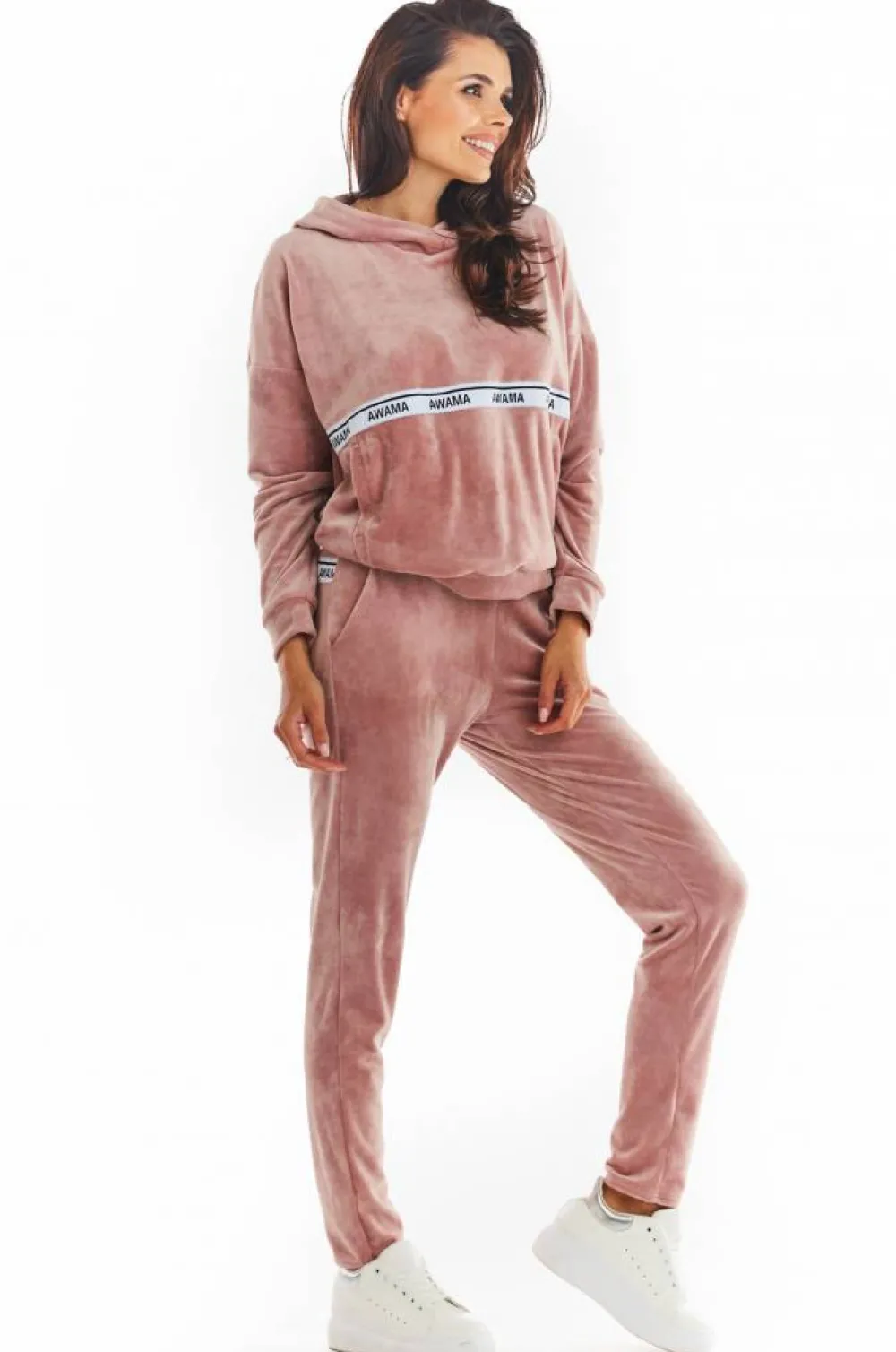 Outlet Ciepła buza z weuru - różowa Odzież Casualowa|Bluzy