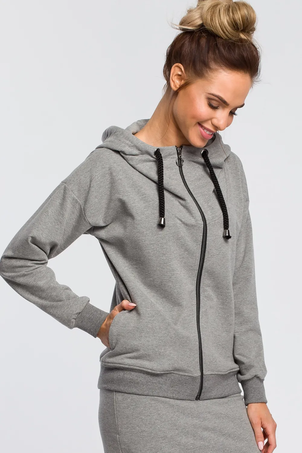 Outlet Ciepła zauwana buza z kapture - zara Odzież Casualowa|Bluzy
