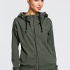 Clearance Ciepła zasuwana bluza z kapturem - militarno-zielona Odzież Casualowa|Bluzy