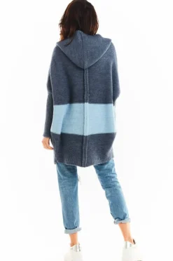 Outlet Ciepły kardigan oversize - granatowy Swetry