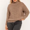 Discount Ciepły sweter z golfem - mocca Swetry