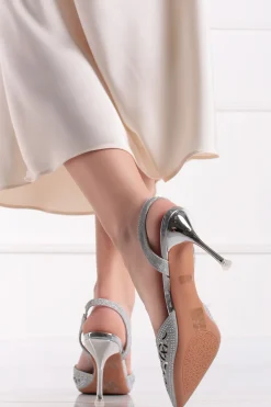 Discount Czółenka na cienkim obcasie Arabelle - srebrne Czółenka|Buty