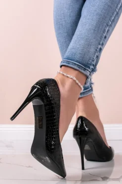 Hot Czółenka na cienkim obcasie Maurette - czarne Czółenka|Buty