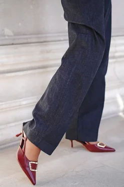 Hot Czółenka slingback Amanda - bordowe Czółenka|Buty
