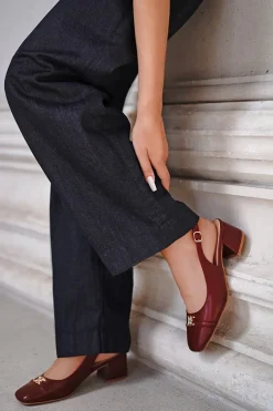 New Czółenka slingback Fanny - bordowe Czółenka|Buty
