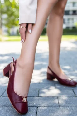 New Czółenka slingback Fanny - bordowe Czółenka|Buty