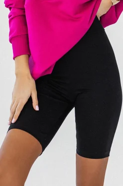 Hot Dopaowane koarki w wyoki tane - czarne Spodenki|Legginsy
