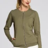 Discount Dresowa kurtka zasuwana na zamek - khaki Odzież Casualowa|Płaszcze I Kurtki Przejściowe