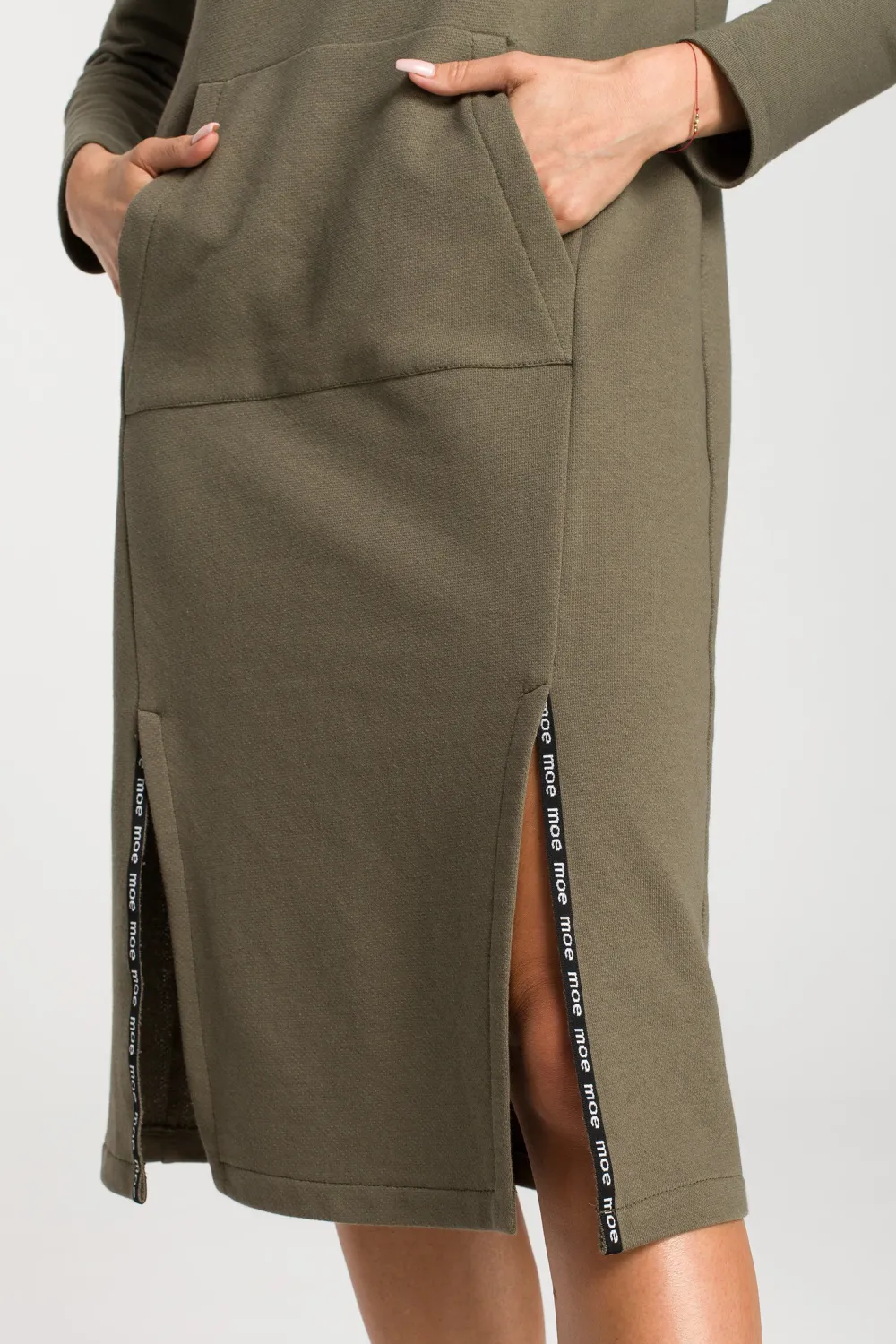 Outlet Dreowa ukienka idi z kołnierze - khaki Sukienki Dzianinowe|Sukienki