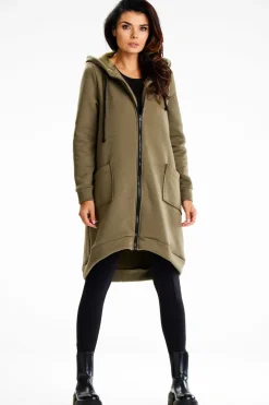 Clearance Długa buza daka overize - khaki Odzież Casualowa|Dobry Skład