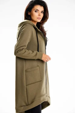 Clearance Długa buza daka overize - khaki Odzież Casualowa|Dobry Skład