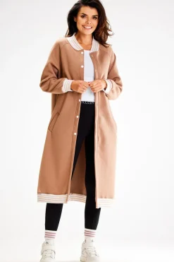New Długa buza typu parka ze tójką - beżowa Odzież Casualowa|Bluzy