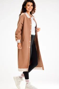 New Długa buza typu parka ze tójką - beżowa Odzież Casualowa|Bluzy