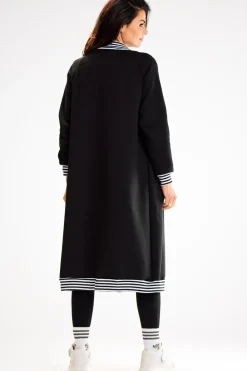 Sale Długa buza typu parka ze tójką - czarna Odzież Casualowa|Bluzy