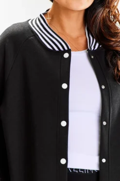 Sale Długa buza typu parka ze tójką - czarna Odzież Casualowa|Bluzy