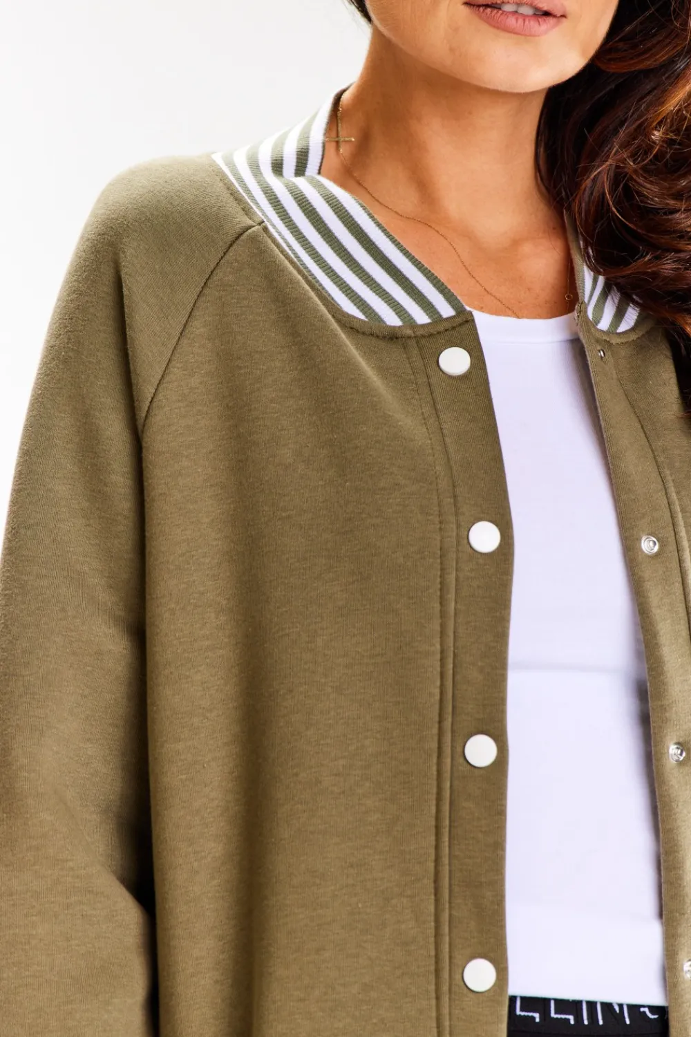 Clearance Długa buza typu parka ze tójką - khaki Odzież Casualowa|Bluzy
