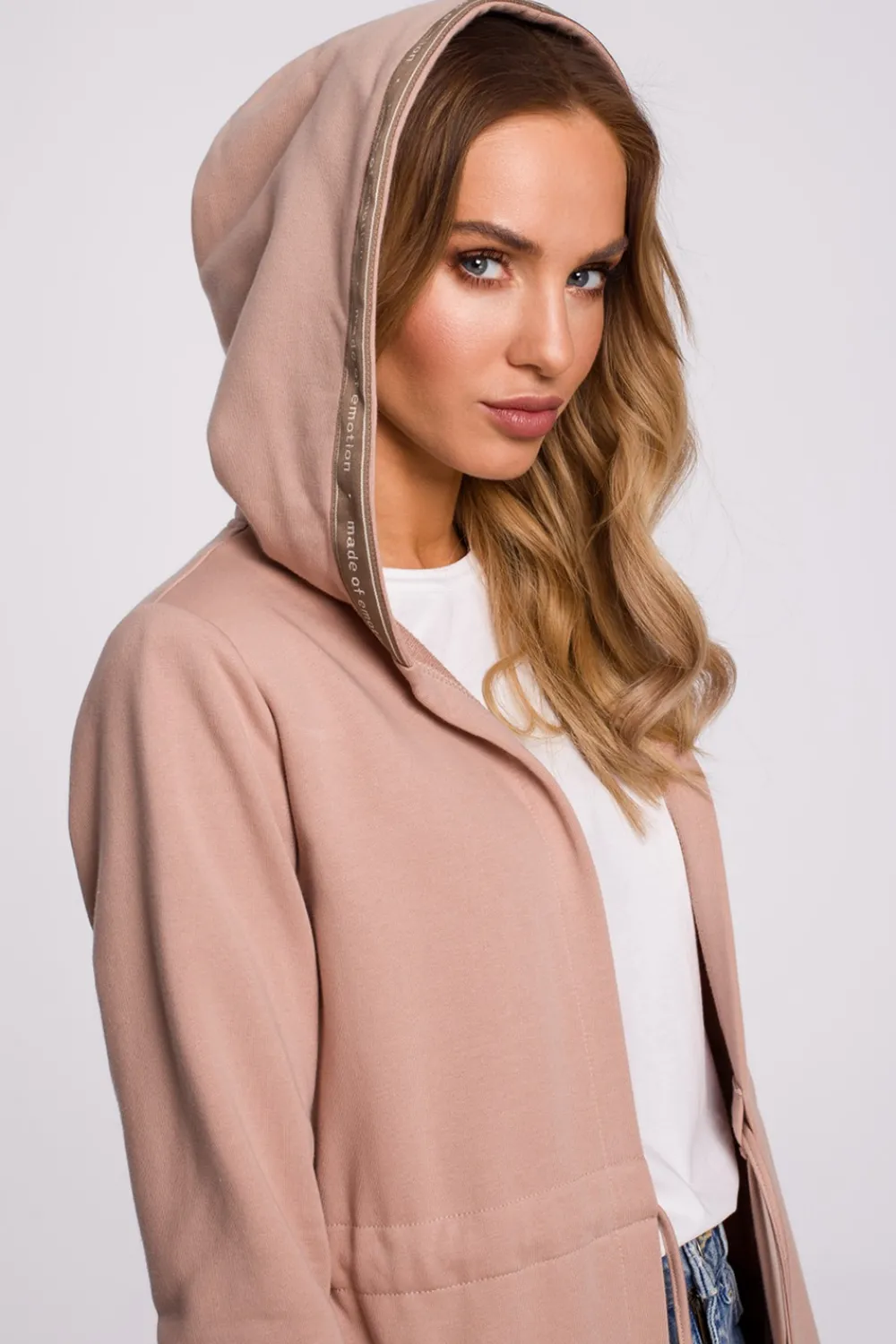Outlet Długa buza z kapture i ozdobny apae - occa Odzież Casualowa|Bluzy