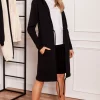 Długa bluza z kapturem i ozdobnym lampasem - czarna Odzież Casualowa|Bluzy