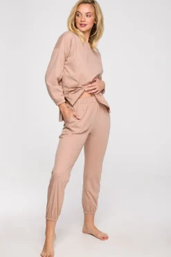 Online Długie podnie do pania ze ściągaczai - nude Piżamy|Odzież Casualowa