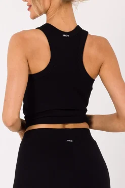 Clearance Długie egginy z prążkowanej dzianiny - czarne Legginsy|Odzież Casualowa