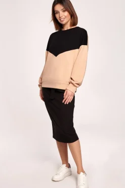 Hot Dwukolorowa bluza o luźnym kroju - model 3 Bluzy