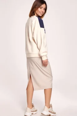 Discount Dwukolorowa bluza o luźnym kroju - model 2 Bluzy