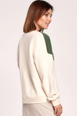 Outlet Dwukolorowa bluza o luźnym kroju - model 1 Bluzy