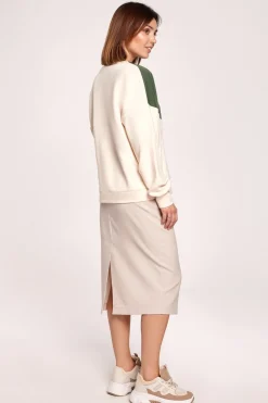 Outlet Dwukolorowa bluza o luźnym kroju - model 1 Bluzy