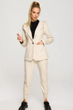 New Dzianinowy żakiet z kapture - piakowy Dobry Skład|Marynarki