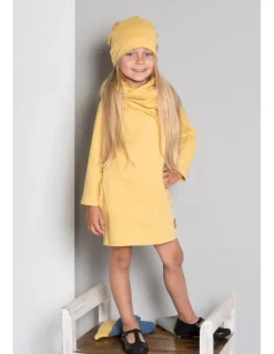 Clearance Dziewczęca sukienka tulipan - miodowa Dzieci Odzież Dziecięca