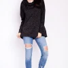 New Elegancka bluza damska z kapturem - grafitowa Dobry Skład|Bluzy