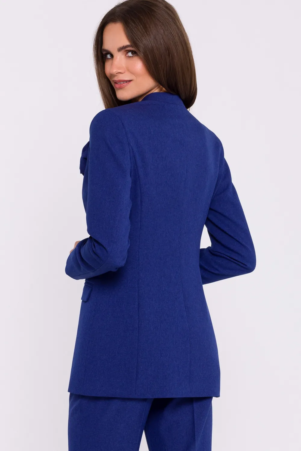 Best Eegancka arynarka daka bez kołnierza - niebieka Marynarki