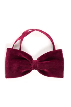 Sale Elegancka mucha welurowa - bordowa Akcesoria