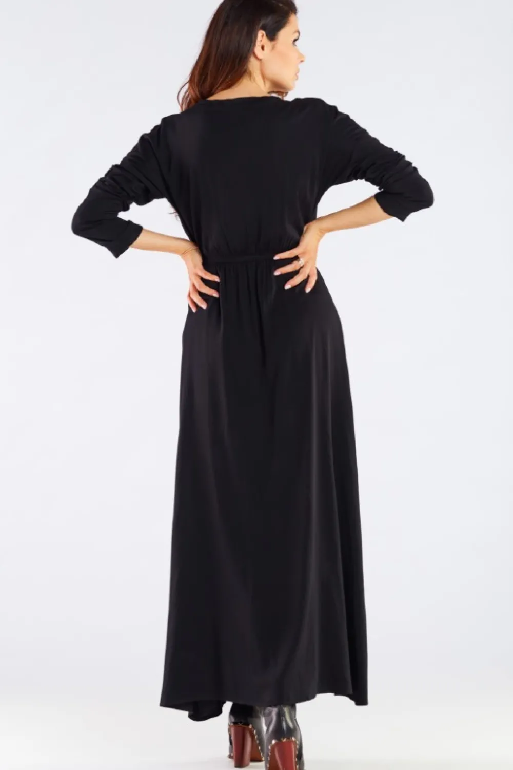 Outlet Eegancka ukienka axi z rozcięcie - czarna Sukienki Wieczorowe|Sukienki