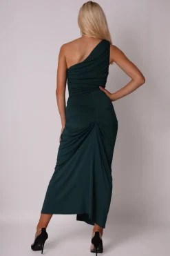 Hot Elegancka sukienka z ozdobnym wiązaniem - zielona Sukienki Wieczorowe|Sukienki