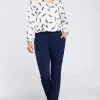 Best Eleganckie spodnie cygaretki - granatowe Spodnie