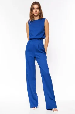 Clearance Eegancki kobinezon bez rękawów - chabrowy Eleganckie Kombinezony|Kombinezony