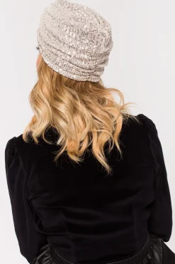 Outlet Elegancki turban w cekiny - szampański Akcesoria