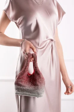 Discount I srebrna torebka imprezowa Doria - różowa Torebki|Akcesoria