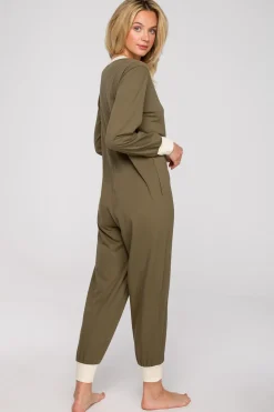 Outlet Jednoczęściowy kobinezon do pania - khaki Piżamy