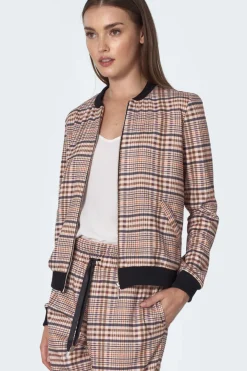 Discount Jeienna kurtka boberka - beżowa-krata Odzież Casualowa|Bluzy