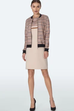 Discount Jeienna kurtka boberka - beżowa-krata Odzież Casualowa|Bluzy