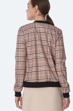 Discount Jeienna kurtka boberka - beżowa-krata Odzież Casualowa|Bluzy