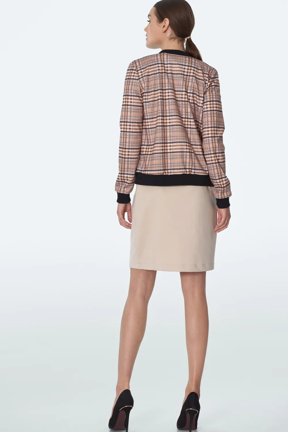Discount Jeienna kurtka boberka - beżowa-krata Odzież Casualowa|Bluzy