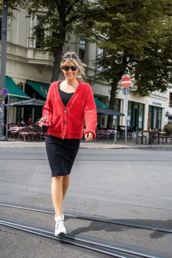 Clearance Kardigan na guziki z zerokii kiezeniai - poarańczowy Swetry