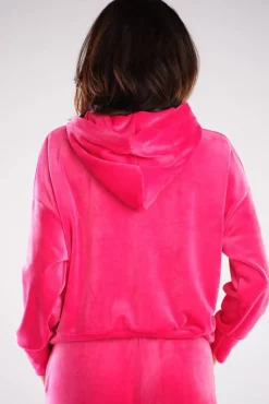 New Kayczna buza z kapture z weuru - różowa Odzież Casualowa|Bluzy
