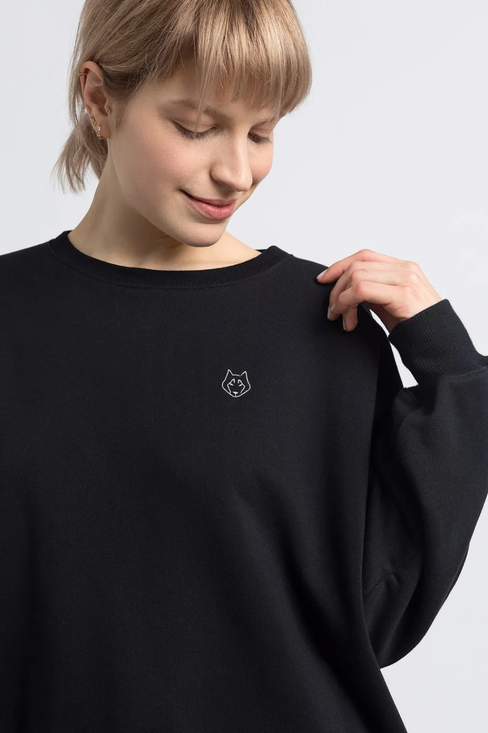 New Kayczna buza z ogo - czarna Odzież Casualowa|Bluzy