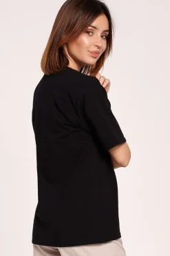 Clearance Kayczny t-hirt z nadrukie - czarny Odzież Casualowa|Bluzki